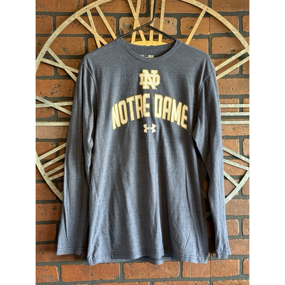 Men's Under Armour Notre Dame HeatGear Loose Long Sleeve Shirt Size M
